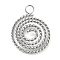 Non-Tarnish 304 Stainless Steel Pendants, Spiral Charm, Stainless Steel Color, 21.5x16.5x1mm, Hole: 2.5mm