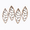 Unfinished Hollow Wood Big Pendants, Undyed, Laser Cut Wood Shapes, Horse Eye, Antique White, 80x31x2.5mm, Hole: 2mm