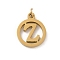 304 Stainless Steel Charms
with Jump Ring, Golden, Ring with Letter Charm, Letter Z, 14.5x12x1.5mm, Hole: 3mm