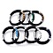 Mixed Stone Round Bead Leather Cord Multi-strand Bracelets, with 304 Stainless Steel Magnetic Clasps, for Men Women, Stainless Steel Color, 8-3/8~8-1/2 inch(21.2~21.5cm), 12~14.5mm