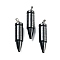 Natural Black Stone Pointed Pendants, Bullet Shaped Charms with Rack Plating Platinum Tone Brass Snap on Bails, 40x10mm, Hole: 7x4mm
