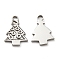Non-Tarnish 304 Stainless Steel Charms, Manual Polishing, Christmas Tree, Stainless Steel Color, 15x11x1.5mm, Hole: 1.6x1.9mm