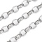 304 Stainless Steel Textured Rolo Chains, with Spool, Soldered, Stainless Steel Color, 10x7x3mm, about 32.81 Feet(10m)/Roll