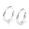 Rack Plating Brass Huggie Hoop Earrings, Cadmium Free & Lead Free, Silver, 17x17.5x3mm