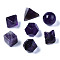 Natural Amethyst Beads, No Hole/Undrilled, Chakra Style, for Wire Wrapped Pendant Making, 3D Shape, Round & Cube & Triangle & Merkaba Star & Bicone & Octagon & Polygon, 13.5~21x13.5~22x13.5~20mm