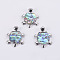 Abalone Shell/Paua Shell Pendants, with Platinum Tone Brass Bail, Tortoise, 42.5x34.5x5~6.5mm, Hole: 4.5x7mm