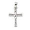 Brass Micro Pave Cubic Zirconia Pendants, Cadmium Free & Nickel Free & Lead Free, Cross Charms, Platinum, 20.5x13x2mm, Hole: 4.5x2.5mm