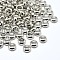Brass Flat Round Spacer Beads, Platinum, 7x3mm, Hole: 3.5mm