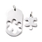 Non-Tarnish 304 Stainless Steel Pendants Set, with Jump Ring, Oval & Puzzle, Stainless Steel Color, 21.5~38.5x17~22x2mm, Hole: 5~6mm, 2pcs/set