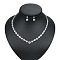 Brass Cubic Zirconia Jewelry Sets, Include Earrings & Necklaces, for Bridal Jewelry, Platinum, 430mm