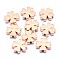 Brass Beads, Cadmium Free & Nickel Free & Lead Free, Clover, Real Rose Gold Plated, 10x10x2.5mm, Hole: 1.2mm