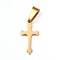 304 Stainless Steel Pendants, Cross, Golden, 19.5x10x1.2mm, Hole: 3.5x7mm