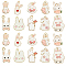 50Pcs 10 Styles Alloy Enamel Pendants, Rabbit Charms, Light Gold, White, 15~31x9~23x1.5~2mm, Hole: 1.5~2mm, 5pcs/style