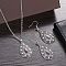 Bohemian Style Alloy Enamel Pendant Necklaces & Dangle Earrings Sets, Teardrop, 54x21mm