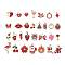 60Pcs 30 Styles Alloy Enamel Pendants, Light Gold, Lead Free & Cadmium Free, Mixed Shape, Red, 20.5x17.5x1.5mm, Hole: 2mm