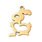 201 Stainless Steel Pendants, Rabbit Charms, Real 18K Gold Plated, 17.5x13x1mm, Hole: 1.4mm