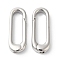 Brass Spring Gate Rings, Oval, Cadmium Free & Lead Free, Long-Lasting Plated, Platinum, 18x7x3mm