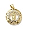 Brass Micro Pave Cubic Zirconia Pendants, Virgin Mary, Rack Plating, Long-Lasting Plated, Cadmium Free & Lead Free, Flat Round, 21x19x3mm, Hole: 4x3.5mm