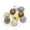 Round Brass Textured Beads, Mixed Color, 12mm, Hole: 2mm
