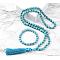 Synthetic Turquoise Round Beaded Pendant Necklaces & Bracelets Sets, 850mm & 180mm