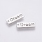 Non-Tarnish 304 Stainless Steel Pendants, Inspirational Message Pendants, Rectangle with Word Dream, Stainless Steel Color, 17x6x1.8mm, Hole: 1.4mm