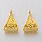 Tibetan Style Alloy Tube Bails, Loop Bails, Bail Beads, Triangle, Golden, 15.5x10x7mm, Hole: 1.5mm, about 760pcs/1000g, Lead Free & Cadmium Free