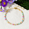 Christmas Natural Shell Beaded Bracelets for Women, Rondelle, with Greeting Card, Colorful, Inner Diameter: 6-1/2 inch(16.5cm)~6-3/4 inch(17cm)