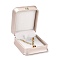 PU Leather Jewelry Box, with Resin Crown, for Pendant Packaging Box, Square, Pink, 8.5x7.3x4cm