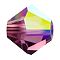 Preciosa® Crystal Beads, Czech Crystal, Bicone(451 69 302 Rondelle), 20050 200 Amethyst AB, 6mm, Hole: 1mm