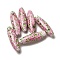 Normal Lampwork Beads, Spaghetti Beads, Oval with Fleck, Colorful, 41~42x12mm, Hole: 2mm