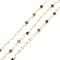 Brass & Natural Tiger Eye Handmade Beaded Chain, with Spool, Long-Lasting Plated, Soldered, 9.5x3.5mm, about 10.93 yards(10m)/roll
