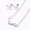 Tarnish Resistant 304 Stainless Steel Jewelry Sets, Stud Earrings and Pendant Necklaces, Star, Stainless Steel Color, 18.9 inch(48cm), Stud Earrings: 13x6x1.2mm, Pin: 0.8mm