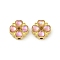 Alloy Resin Rhinestone Beads, Cadmium Free & Lead Free, Clover, Pink, 5.7mm, Hole: 1.6mm