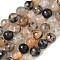 Natural Agate Beads Strands, Dyed & Heated, Faceted, Round, Moccasin, 10mm, Hole: 0.8mm, about 37pcs/strand, 14.96''(38cm)