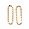 Ion Plating(IP) 304 Stainless Steel Linking Rings, Twist Oval, Real 14K Gold Plated, 18x5x1mm, Inner Diameter: 16x3mm