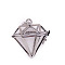 Brass Bead Cage Pendants, for Chime Ball Pendant Necklaces Making, Hollow Diamond Charm, Platinum, 39x30mm