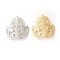 Brass Filigree Joiners Links, Rack Plating, Shield, Mixed Color, 48x48x0.5mm, Hole: 1mm