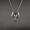 Alloy Ruby Rhinestone Grim Reaper Pendant 667 Stainless Steel Chain Necklaces, Stainless Steel Color, Skeleton, 23.62 inch(60cm)
