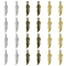 30Pcs 3 Colors Alloy Pendants, Feather, Mixed Color, 27x7x2mm, 10pcs/color