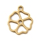 304 Stainless Steel Charms, Laser Cut, Real 18K Gold Plated, Flower, 13.5x11x1mm, Hole: 1mm