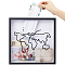 Square Wood Wall Mounted Stamp Storage Boxes with Clear Acrylic Window, for Travel Ticket Storage, Black, 290x290x45mm