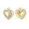 Brass Micro Pave Cubic Zirconia Pendants, Cadmium Free & Nickel Free & Lead Free, with Jump Ring, Double Heart Charms, Real 18K Gold Plated, 19x18x2mm, Hole: 3.5mm