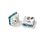 Brass Rhinestone Spacer Beads, Grade A, Square, Nickel Free, Silver, Aquamarine, 6x6x3mm, Hole: 1mm