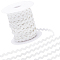Polyester Braid Ribbon, with Plastic Spool, Flat Wave, White, 1/4 inch(5mm), about 48~50.00 Yards/Roll
