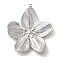 Anti-Tarnish 304 Stainless Steel Pendants, Flower Charm, Stainless Steel Color, 34x31x4mm, Hole: 1.4mm