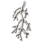 Anti-Tarnish 304 Stainless Steel Big Pendants, Branch Charm, Stainless Steel Color, 46x22x2mm, Hole: 2mm