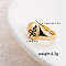 Brass Cuff Rings for Women, Golden, Inner Diameter: 16mm~18mm