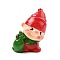 Christmas Elfin Resin Sculpture Display Decorations, for Home Office Desk, Red, 40x23.5x21mm