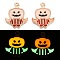 Halloween Theme Rack Plating Luminous Alloy Enamel Pendants, Glow in the Dark, Demon Charm, Golden, 23x19x1.5mm, Hole: 1.6mm