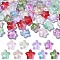 60Pcs 10 Colors Transparent Glass Beads, with Glitter Powder, Star, Mixed Color, 8x8x4mm, Hole: 1mm, 6pcs/color